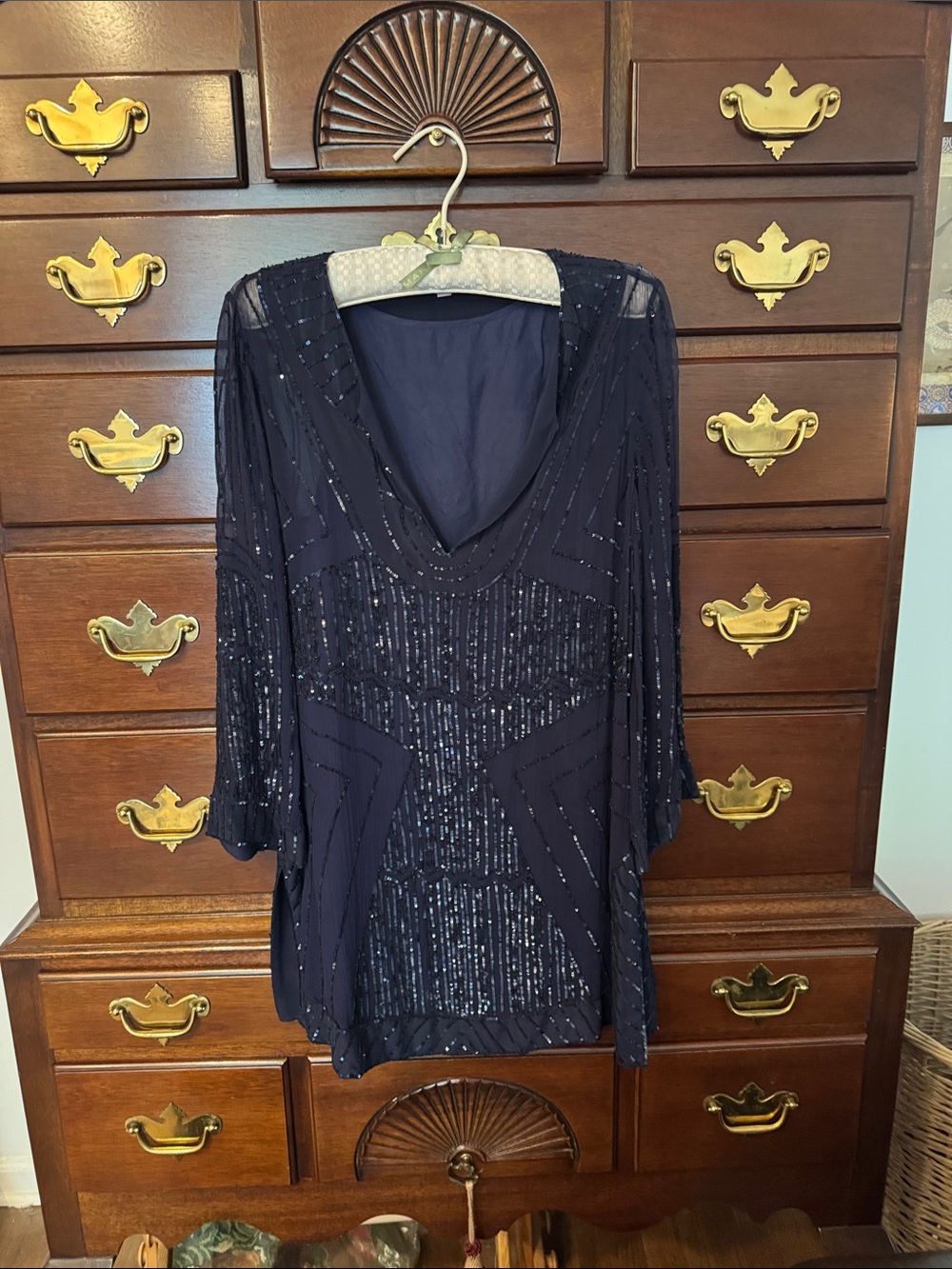 Calypso St Barth sequined tunic with full length cami